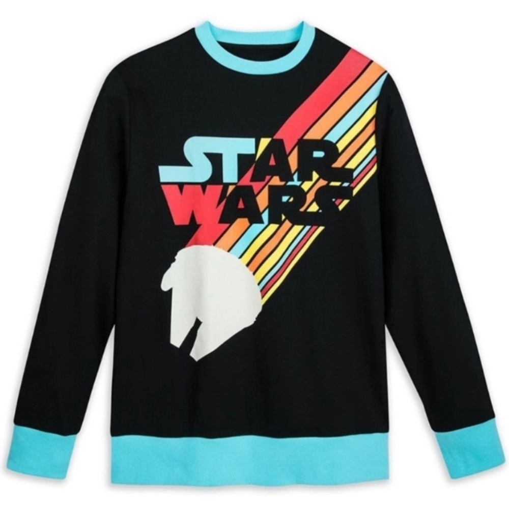 Disney Parks Star Wars Millennium Falcon Retro Sweatshirt Colorblock Black Sz M